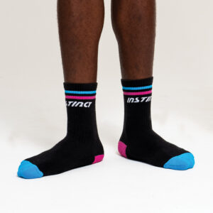 Retro Crew Socks | Black Striped