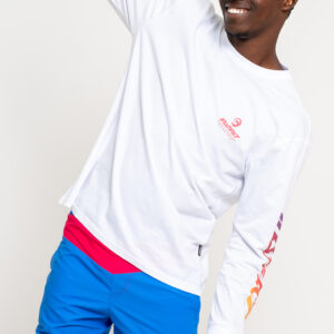 Spectrum Long Sleeve Tee | White-Electric Pink